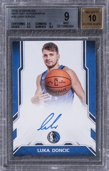 2018/19 Donruss "Next Day Autographs" #26 Luka Doncic Signed Rookie Card – BGS MINT 9/BGS 10